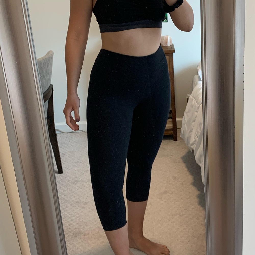 Marika cropped black workout leggings